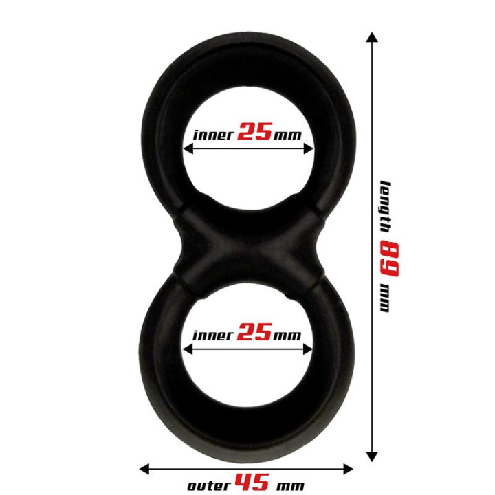 Anneau Pénis et Testicules Silicone Liquide 25 mm