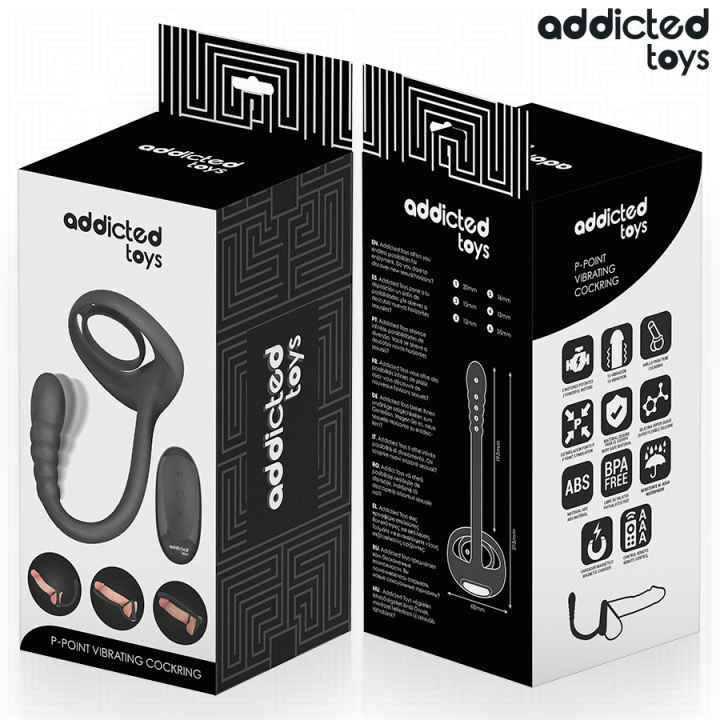 ADDICTED TOYS - ANNEAU PÉNITENTIAIRE VIBRANT POUR POINT P AVEC TÉLÉCOMMANDE