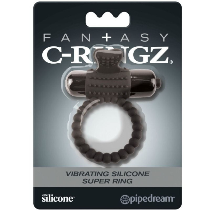 Fantasy C-Ringz Super Anneau Vibrant en Silicone Noir