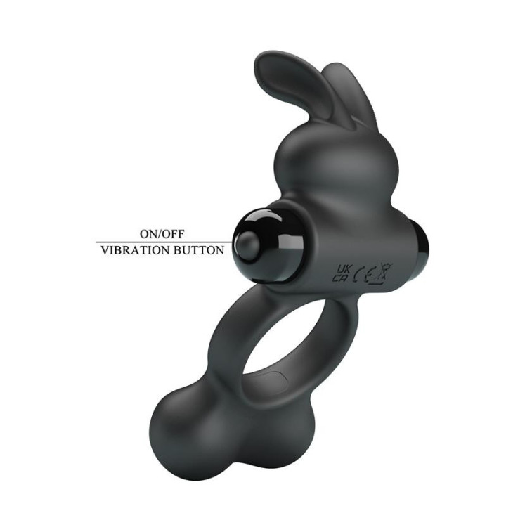 Yusuf - Cockring vibrant billes lestées + rabbit
