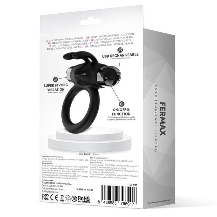 Fermax Anneau Vibrant avec Lapin USB Silicone Noir