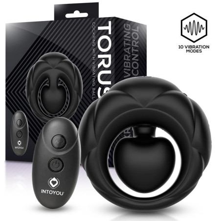 Torus Anneau Vibrant avec Boule Clitoridienne et Télécommande USB