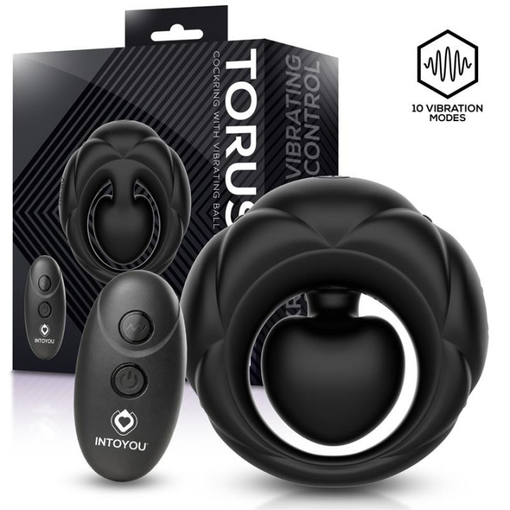 Torus Anneau Vibrant avec Boule Clitoridienne et Télécommande USB