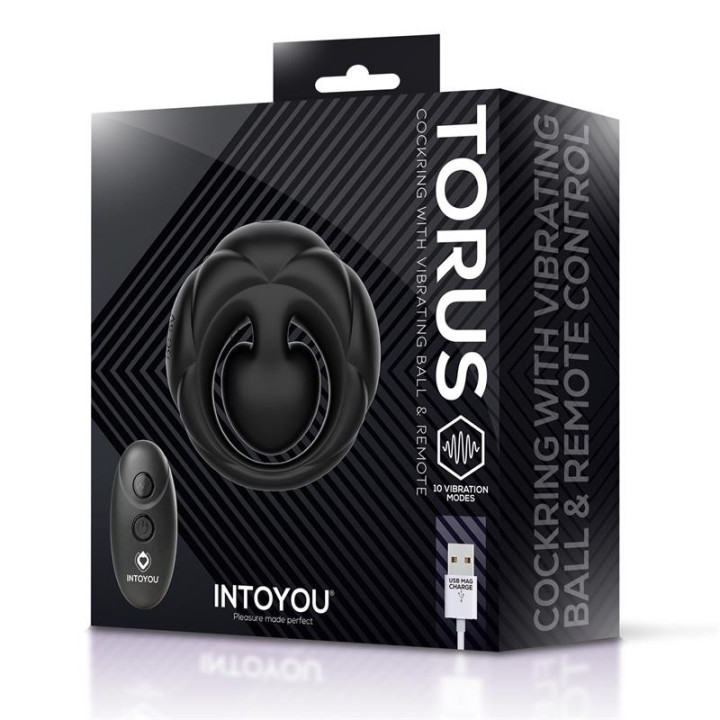 Torus Anneau Vibrant avec Boule Clitoridienne et Télécommande USB