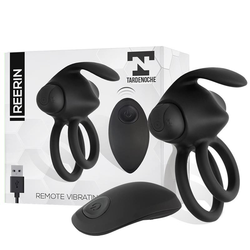 Reerin Anneau Vibrant USB Double Contrôle à Distance USB Silicone