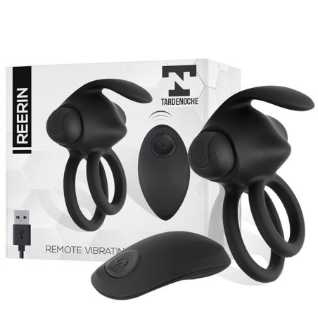 Reerin Anneau Vibrant USB Double Contrôle à Distance USB Silicone