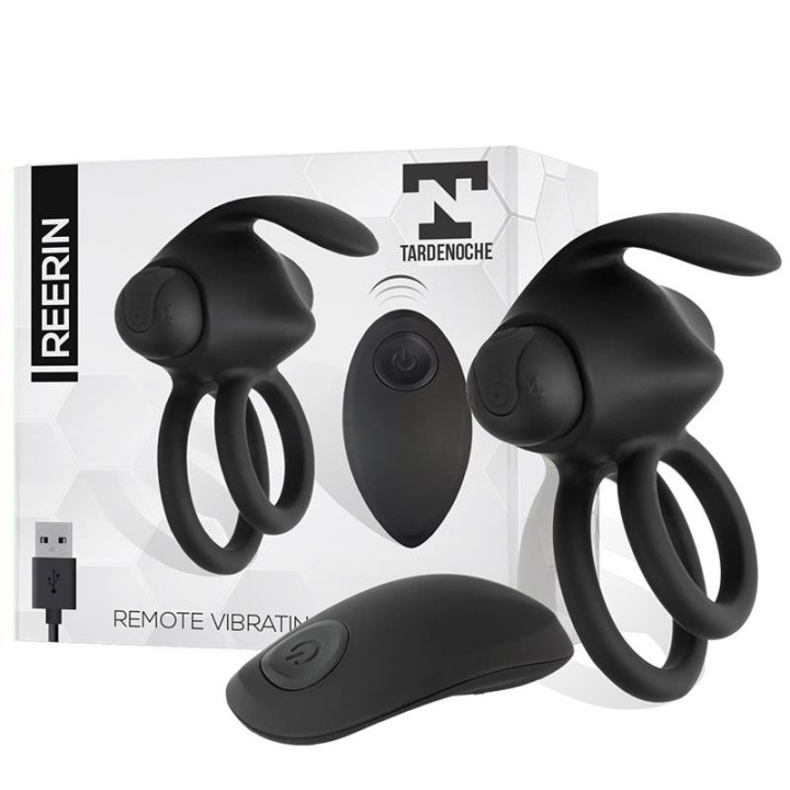 Reerin Anneau Vibrant USB Double Contrôle à Distance USB Silicone