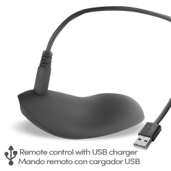 Reerin Anneau Vibrant USB Double Contrôle à Distance USB Silicone