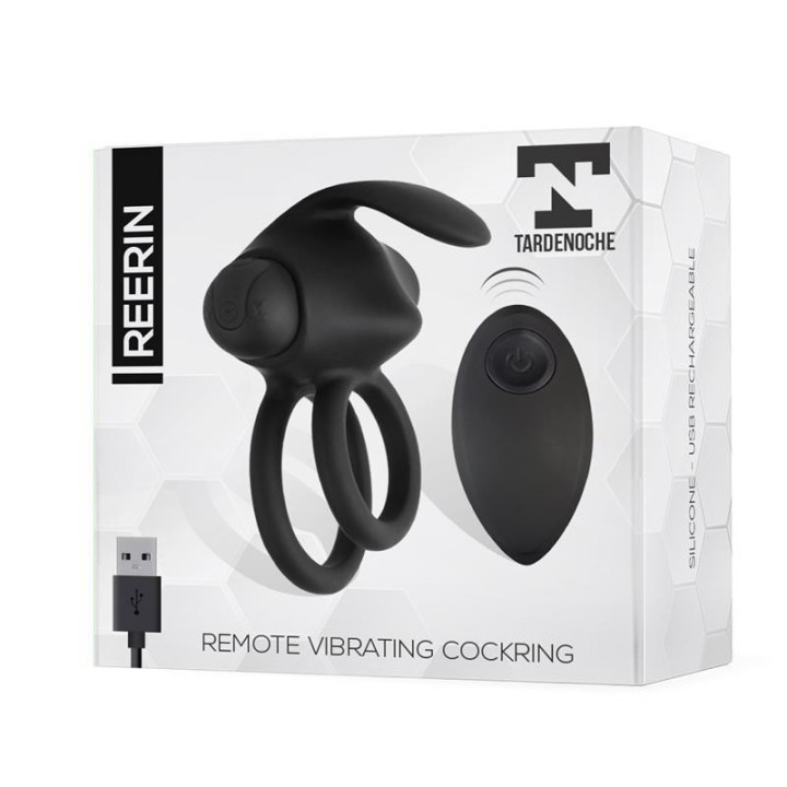Reerin Anneau Vibrant USB Double Contrôle à Distance USB Silicone
