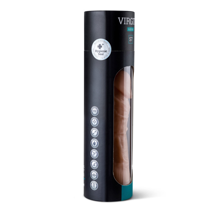 Virgite Sleeves S7, gaine à pénis réaliste vibrante avec ballstrap