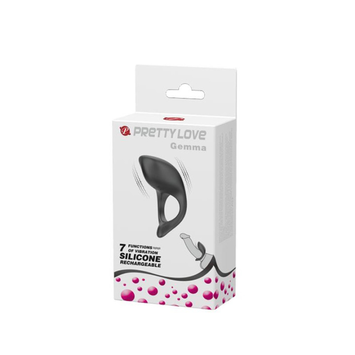 Anneau Vibrant Gemma USB Silicone Noir