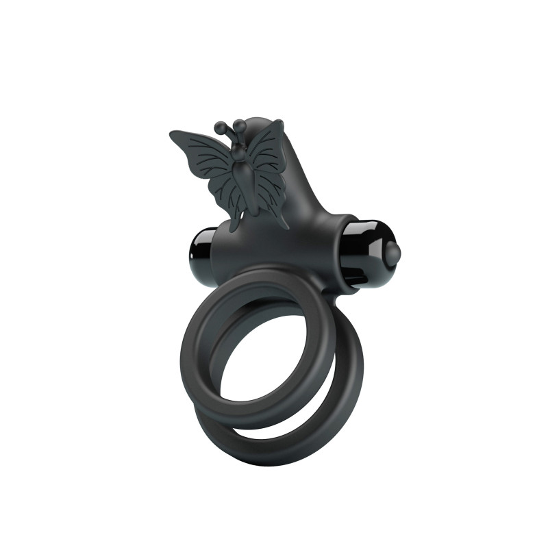 Passionate Ring IX, cockring double anneau vibrant et stimulateur clitoris