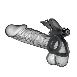 Passionate Ring IX, cockring double anneau vibrant et stimulateur clitoris