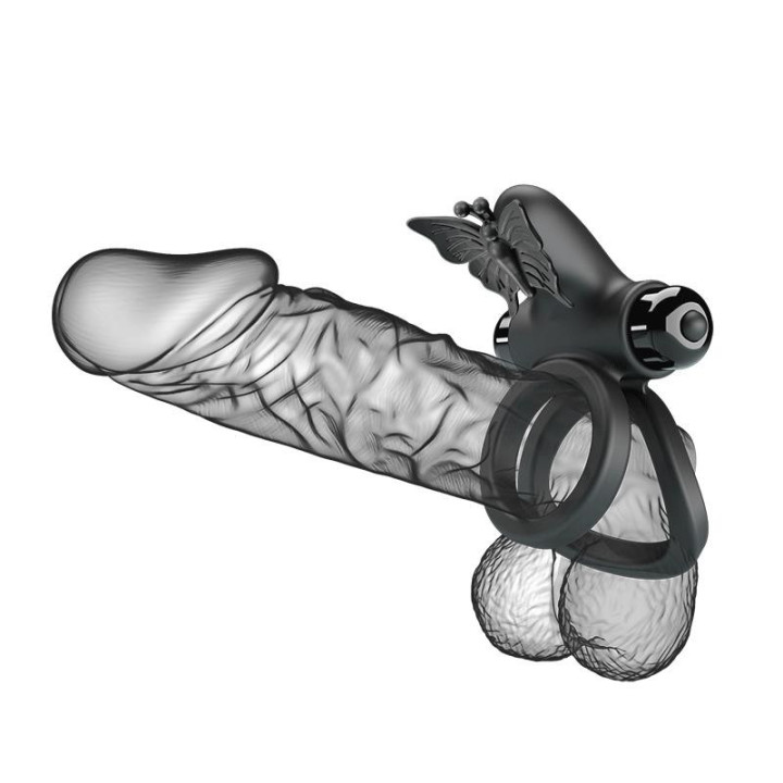 Passionate Ring IX, cockring double anneau vibrant et stimulateur clitoris