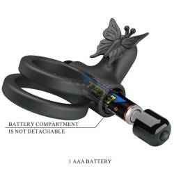 Passionate Ring IX, cockring double anneau vibrant et stimulateur clitoris