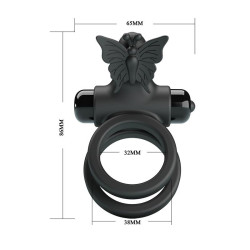 Passionate Ring IX, cockring double anneau vibrant et stimulateur clitoris