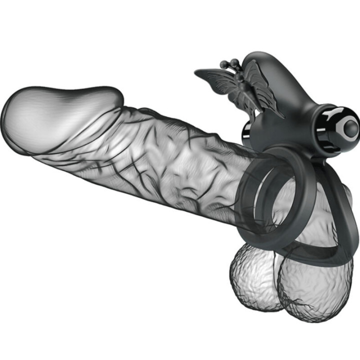 Passionate Ring IX, cockring double anneau vibrant et stimulateur clitoris