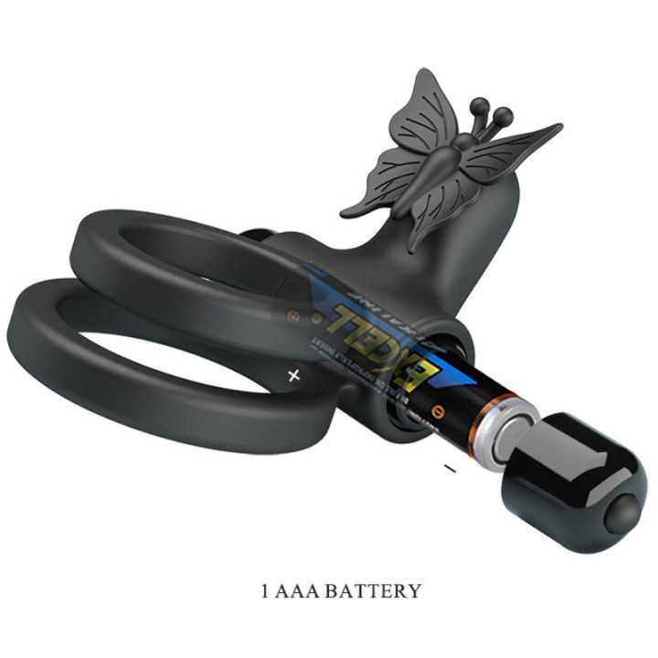 Passionate Ring IX, cockring double anneau vibrant et stimulateur clitoris