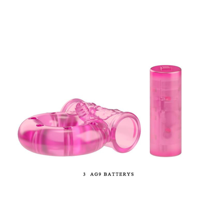 Anneau Vibrant avec Préservatif Couleur Rose