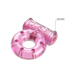 Anneau Vibrant avec Préservatif Couleur Rose