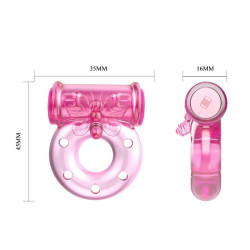 Anneau Vibrant avec Préservatif Couleur Rose