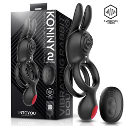 Konny Anneau Vibrant Double avec Lapin et Télécommande