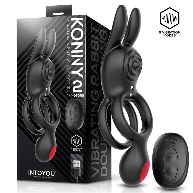 Konny Anneau Vibrant Double avec Lapin et Télécommande