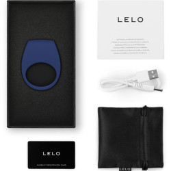 Lelo Tor 3 bleu, cockring vibrant connecté