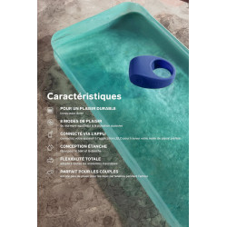 Lelo Tor 3 bleu, cockring vibrant connecté