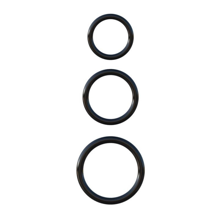 Fantasy C-Ringz Set de 3 Anneaux en Silicone Noir