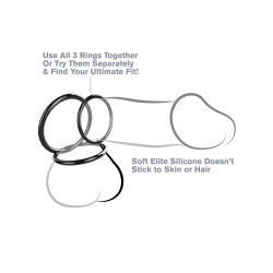 Fantasy C-Ringz Set de 3 Anneaux en Silicone Noir