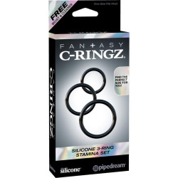 Fantasy C-Ringz Set de 3 Anneaux en Silicone Noir