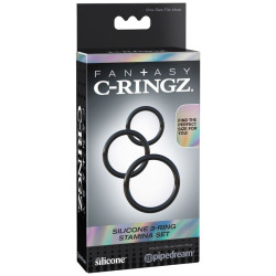 Fantasy C-Ringz Set de 3 Anneaux en Silicone Noir