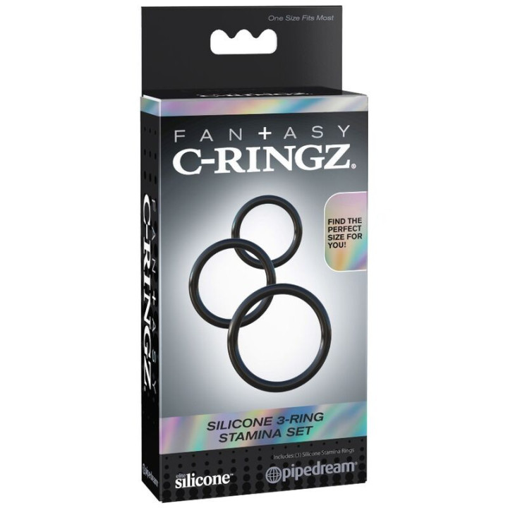 Fantasy C-Ringz Set de 3 Anneaux en Silicone Noir