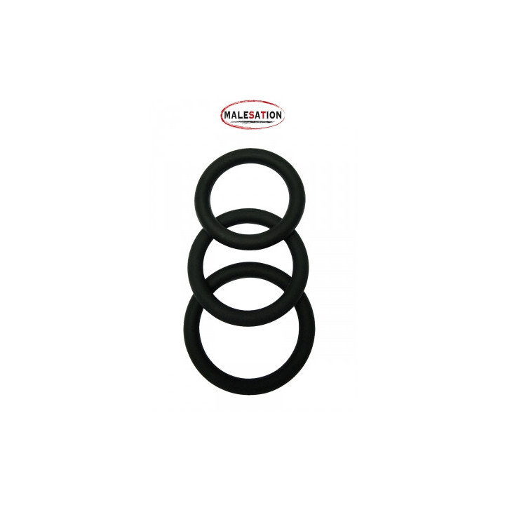 Set 3 CockRings silicone - Malesation