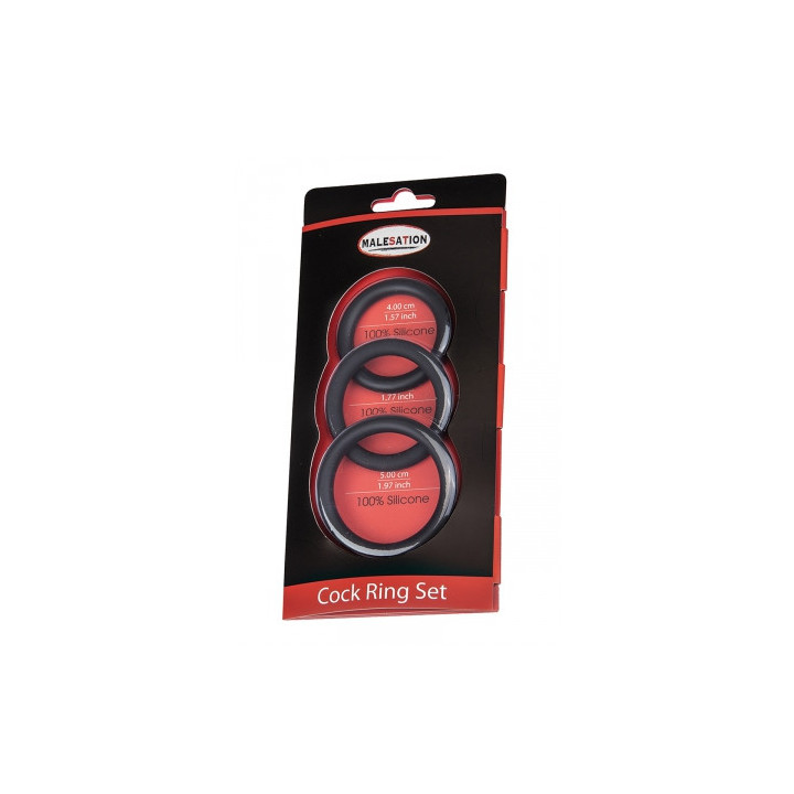 Set 3 CockRings silicone - Malesation