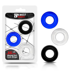 Set de 3 Anneaux pour le Pénis 3 Couleurs 1,6 cm