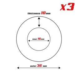 Set de 3 Anneaux pour le Pénis 3 Couleurs 1,6 cm