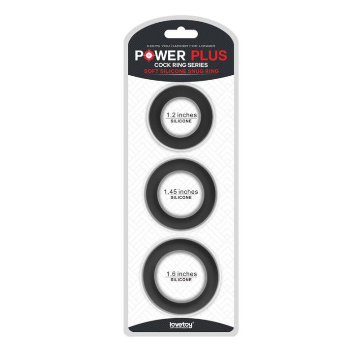 Pack de 3 Anneaux pour le Pénis Power Plus Noir