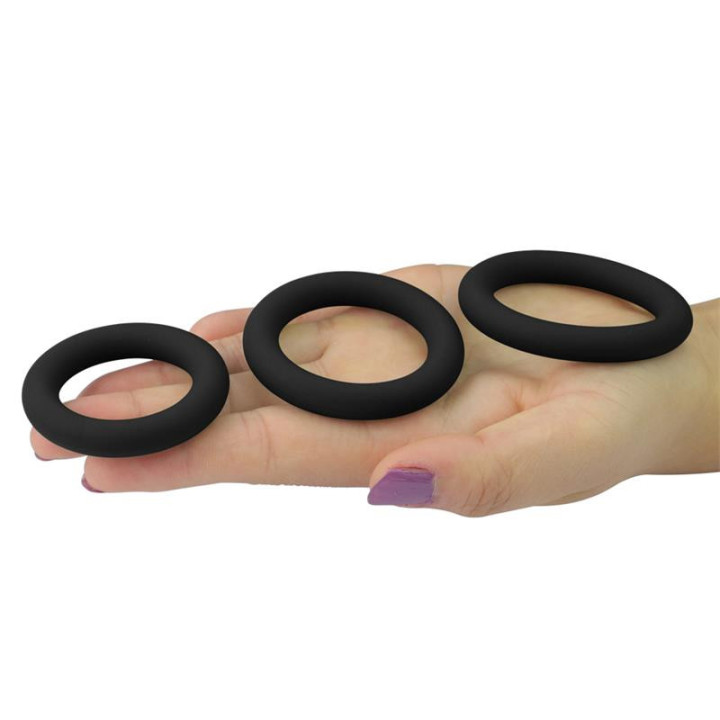 Pack de 3 Anneaux pour le Pénis Power Plus Noir