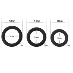 Pack de 3 Anneaux pour le Pénis Power Plus Noir