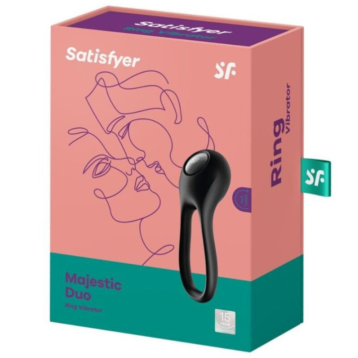 Anneau pour le Pénis Majestic Duo USB Noir