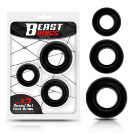 Set de 3 Anneaux pour le Pénis Flexibles Noirs