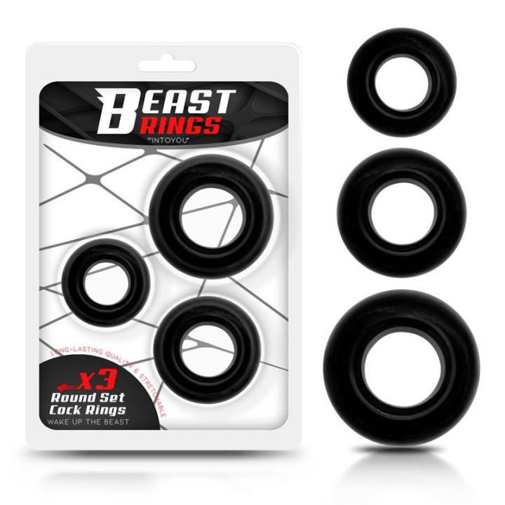 Set de 3 Anneaux pour le Pénis Flexibles Noirs