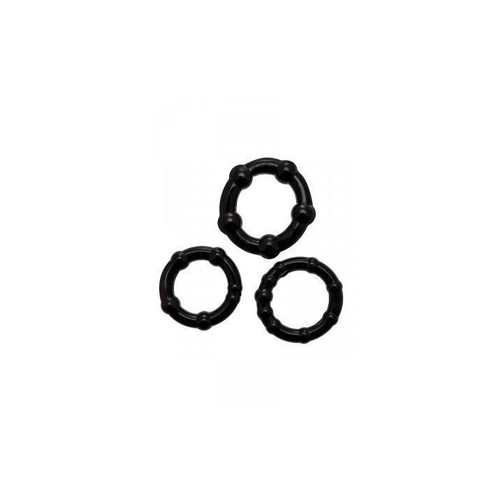 Set 3 Cockrings noir Babooom - Wooomy