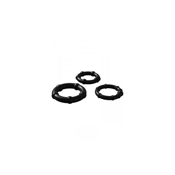 Set 3 Cockrings noir Babooom - Wooomy