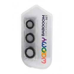 Set 3 Cockrings noir Babooom - Wooomy