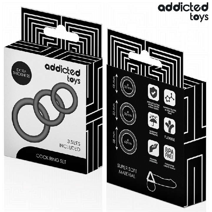 ADDICTED TOYS - LOT DE ANNEAUX EN SILICONE MODÈLE 1