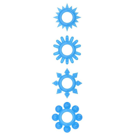 Set Lumino Play 4 Anneaux pour le Pénis Lumière Bleue