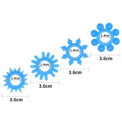 Set Lumino Play 4 Anneaux pour le Pénis Lumière Bleue